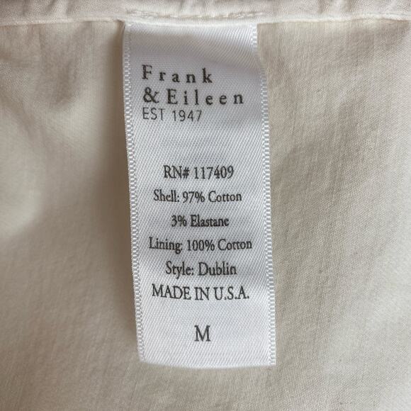 Frank & Eileen Dublin Tailored Blazer Size M Chalk Cream Performance Twill - Picture 12 of 13